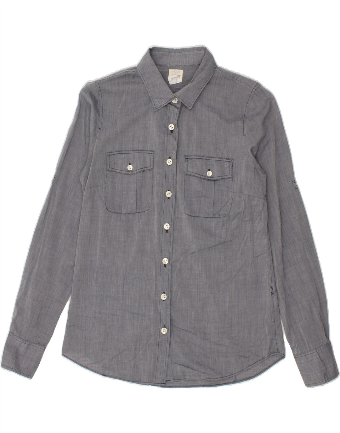 J. CREW Womens Shirt UK 6 XS Grey Cotton Vintage J. Crew and Second-Hand J. Crew from Messina Hembry 