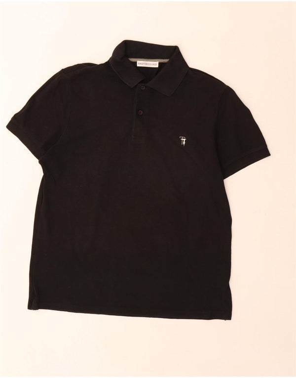 Camisa polo masculina Trussardi de algodão preto médio