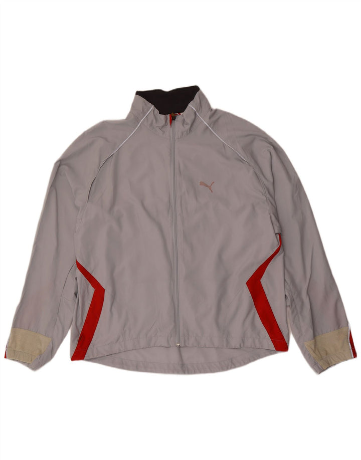 Puma Mens Tracksuit Top Jacket XL Cinza Colourblock Poliéster