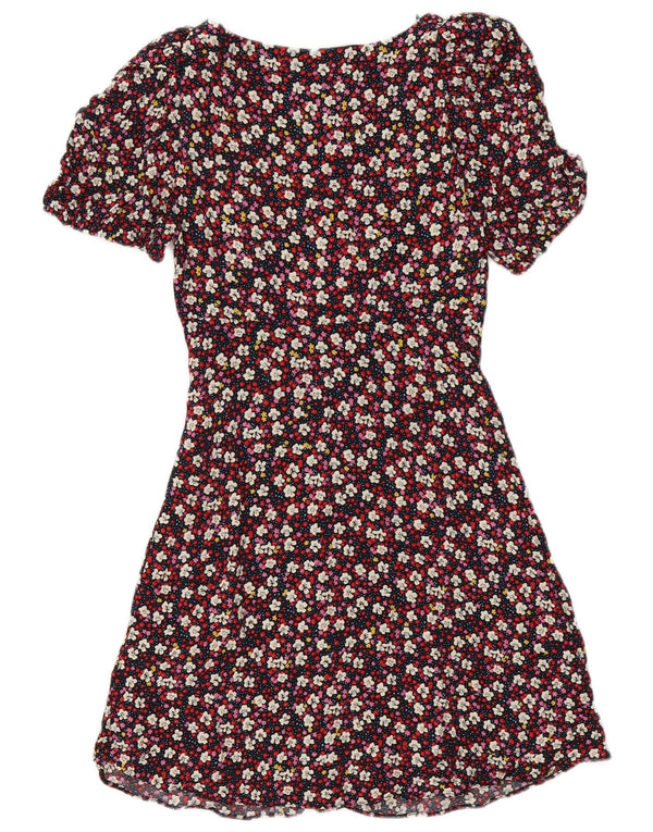 Vestido camisa feminino Zara UK 6 XS poliéster floral multicolorido