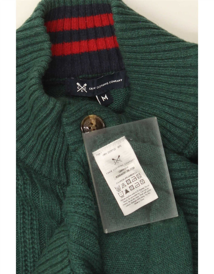 Suéter masculino com gola redonda e gola redonda, nylon verde médio