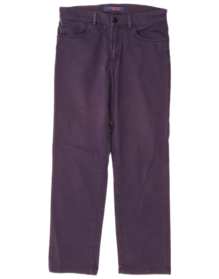 Calça feminina reta casual TRUSSARDI W29 L28 azul marinho