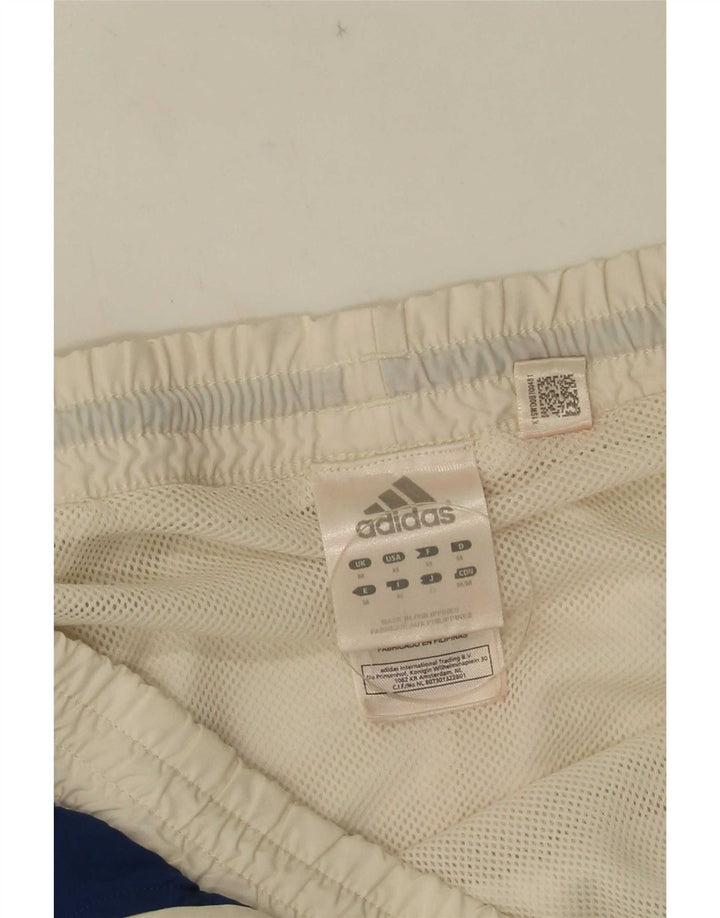 Shorts esportivos masculinos Adidas médio branco colorblock poliéster