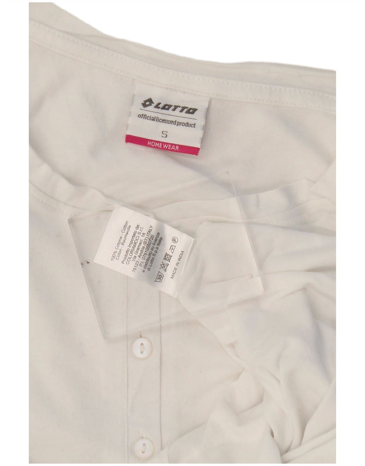 Top feminino Lotto de manga comprida UK 10 pequeno algodão branco