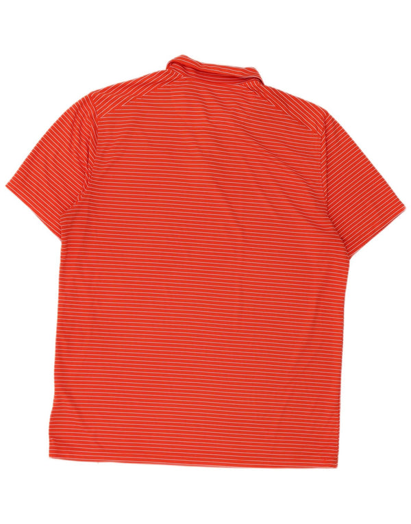 Camisa polo masculina Nike Dri Fit grande poliéster listrado laranja