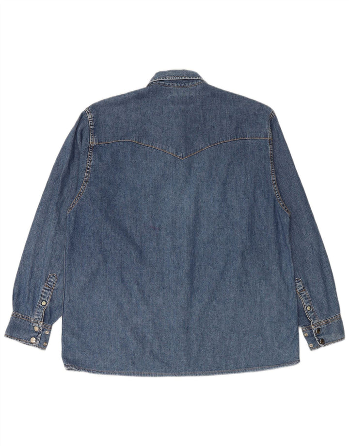 Camisa jeans masculina LEE grande algodão azul