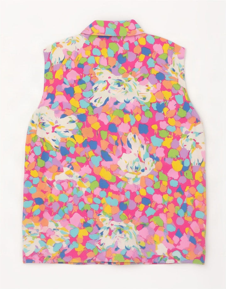 Blusa feminina com estampa abstrata Benetton Reino Unido 10 pequena multicolorida