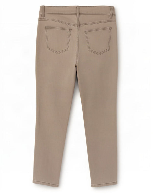 Marks & Spencer Calça Jeans Feminina Crop Slim UK 12 Médio W30 L26 Algodão Cinza