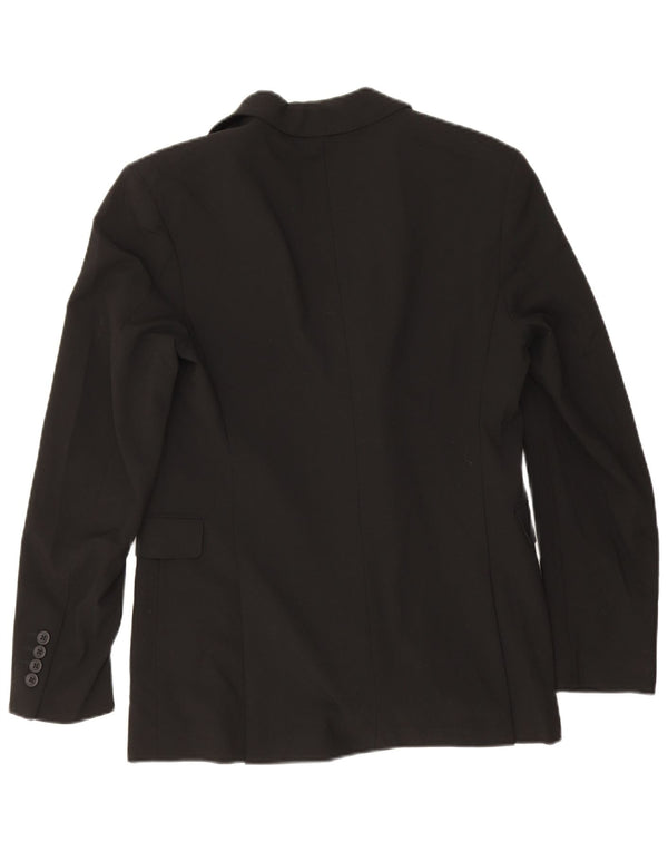 Jaqueta blazer masculina Zara com peito duplo EU 46 poliéster preto pequeno