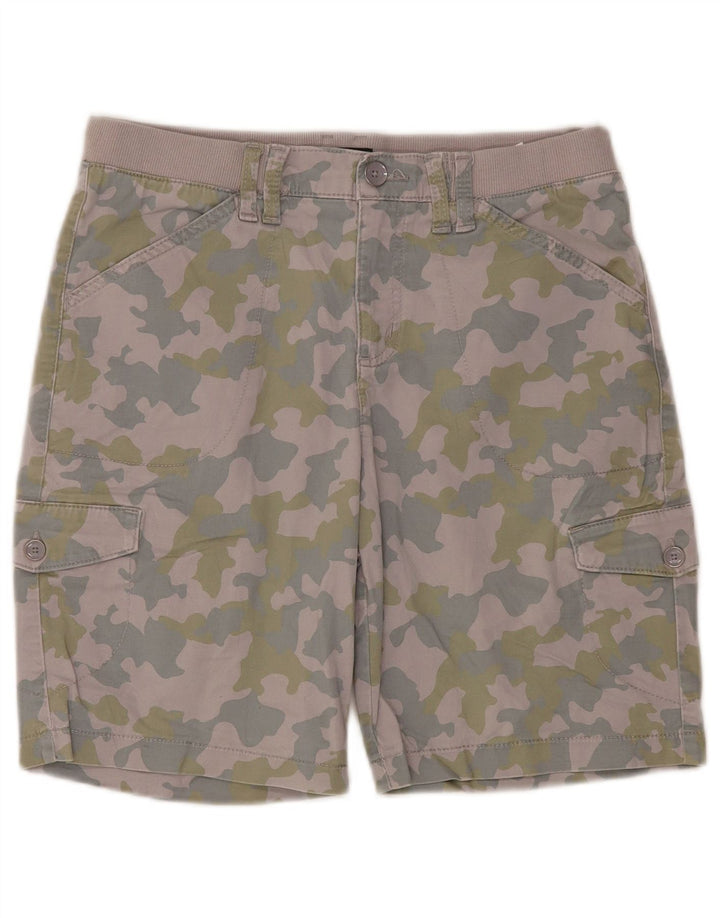 Shorts cargo feminino Lee de cintura média US 6 médio W30 algodão camuflado roxo