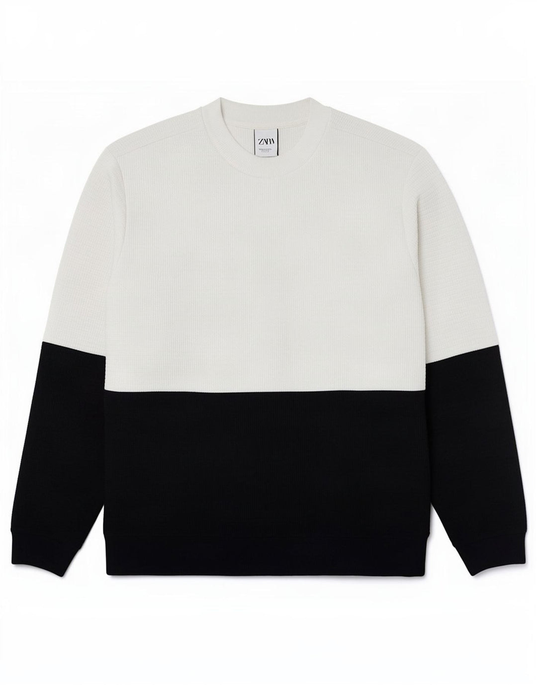 Zara Moletom Masculino Jumper XL Branco Colorblock Poliéster
