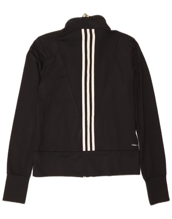 ADIDAS Womens Clima 365 Tracksuit Top Jacket UK 14 Medium Black Nylon