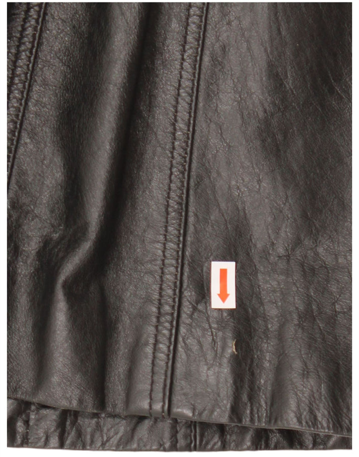 Casaco de couro feminino Gipsy UK 12 médio preto