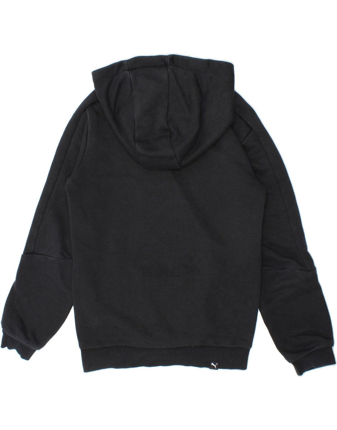 PUMA Boys Graphic Hoodie Jumper 7-8 Years Black Cotton Vintage Puma and Second-Hand Puma from Messina Hembry 