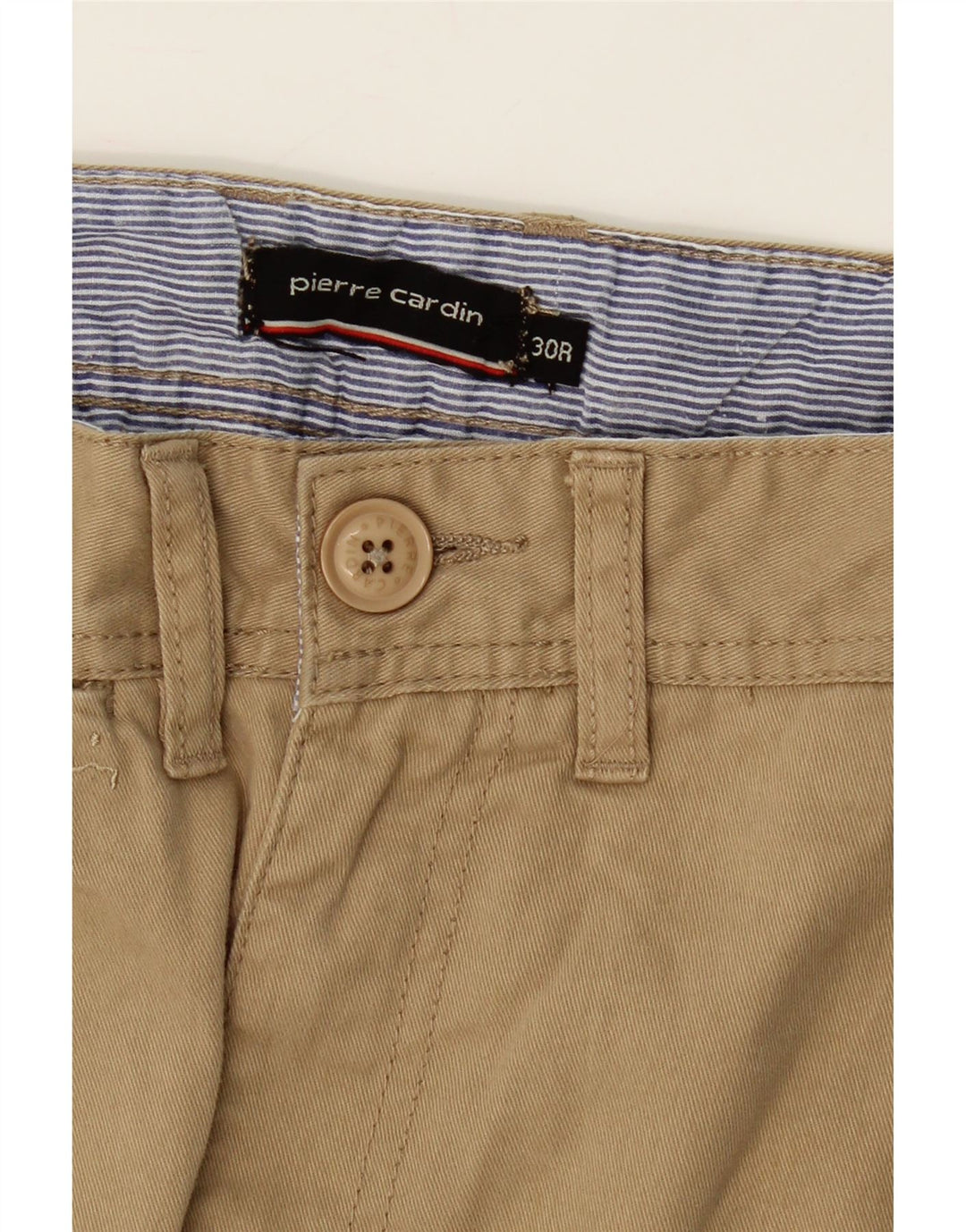 PIERRE CARDIN Mens Straight Chino Trousers W30 L30  Beige Cotton Vintage Pierre Cardin and Second-Hand Pierre Cardin from Messina Hembry 