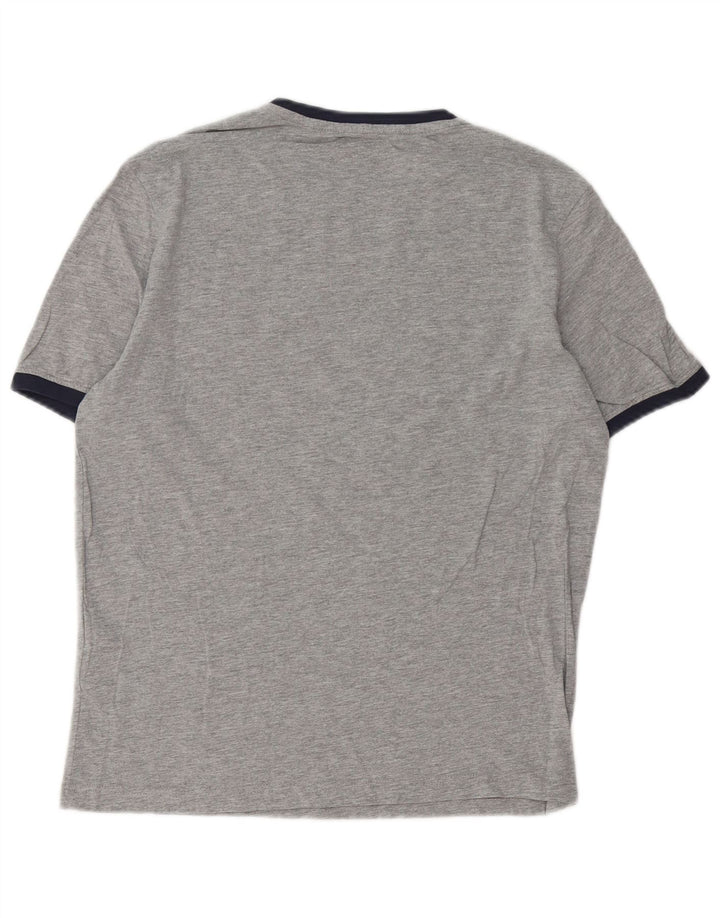 Camiseta masculina Kappa com estampa gráfica de algodão manchado cinza médio