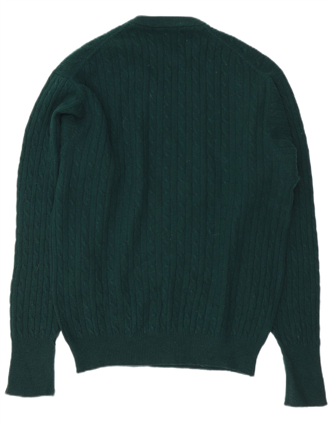 LYLE & SCOTT Mens Crew Neck Jumper Sweater Medium Green Cashmere Vintage Lyle & Scott and Second-Hand Lyle & Scott from Messina Hembry 