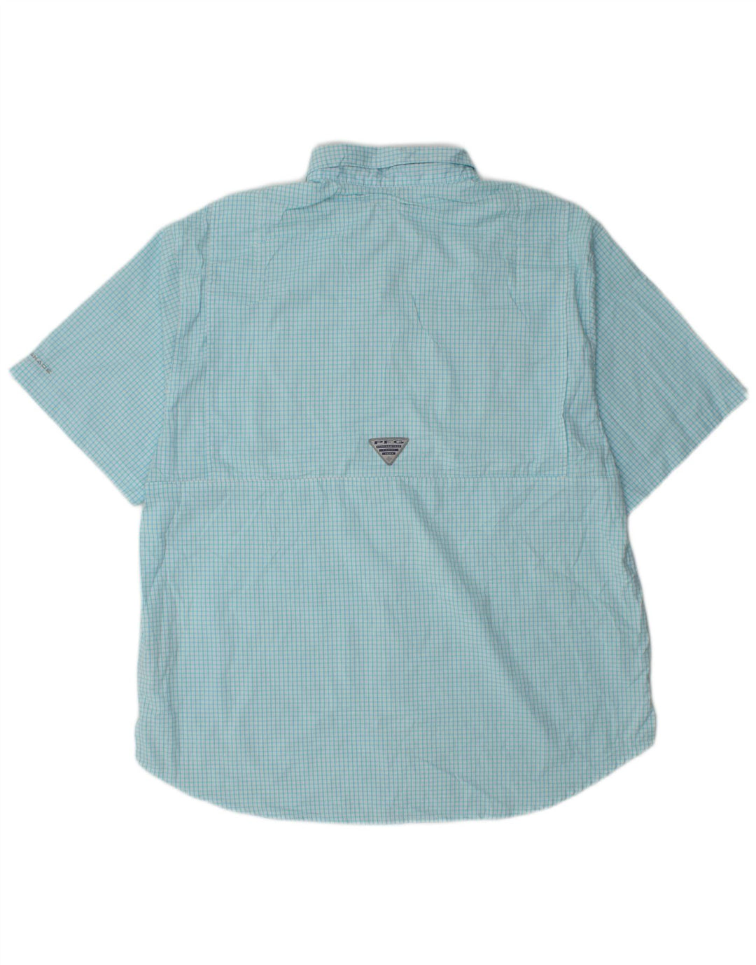 Camisa masculina de manga curta Columbia XL azul xadrez poliéster