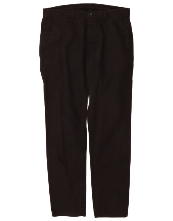 Zara Mens Slim Chino Calças EU 38 Pequeno W30 L28 Algodão Preto