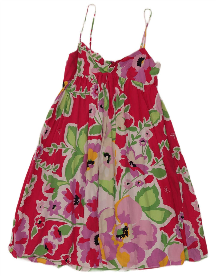 Vestido de verão feminino TOMMY HILFIGER EUA 6 seda floral rosa médio