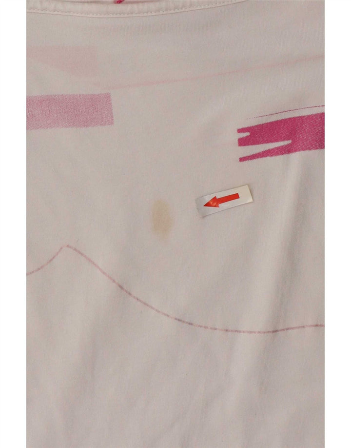 Camiseta feminina Puma UK 12 algodão geométrico branco médio