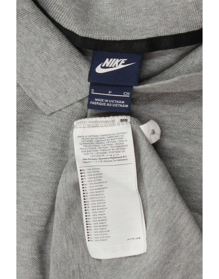 Camisa polo masculina Nike pequena cinza algodão
