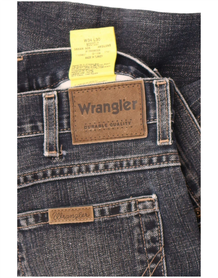Wrangler Mens Bootcut Jeans W34 L30 Azul Marinho Algodão