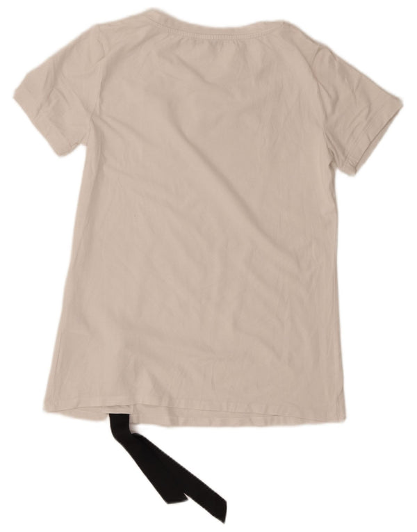 Camiseta feminina Liu Jo com estampa gráfica UK 10 algodão branco pequeno