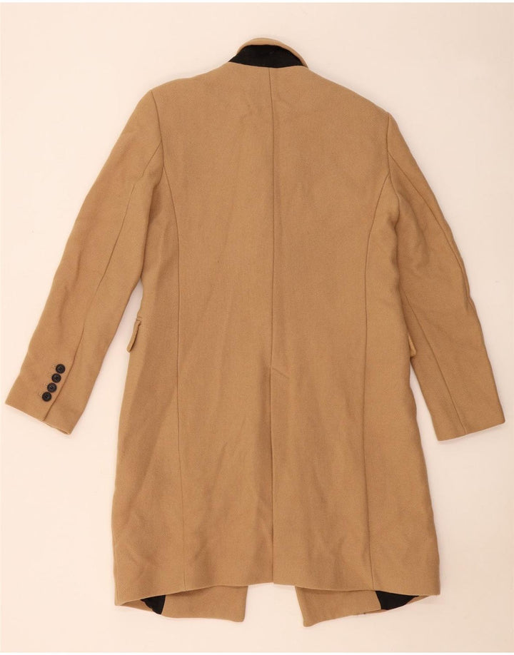 Zara Womens Overcoat UK 12 Medium Beige Wool