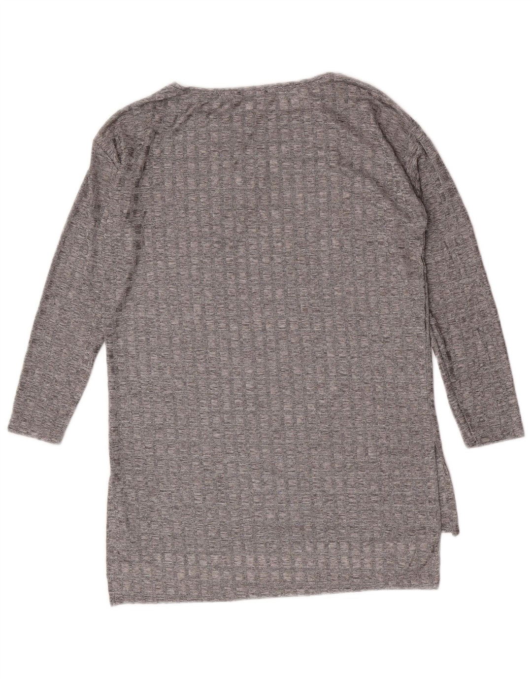 Top feminino Zara manga comprida UK 12 cinza médio