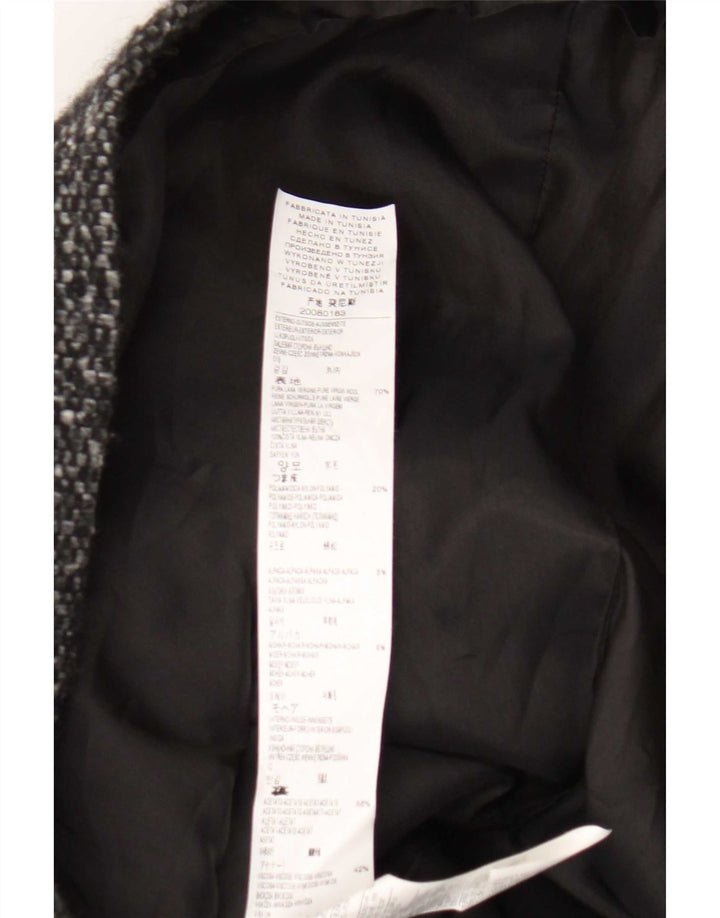 Vestido feminino Benetton UK 14 lã virgem manchada cinza médio