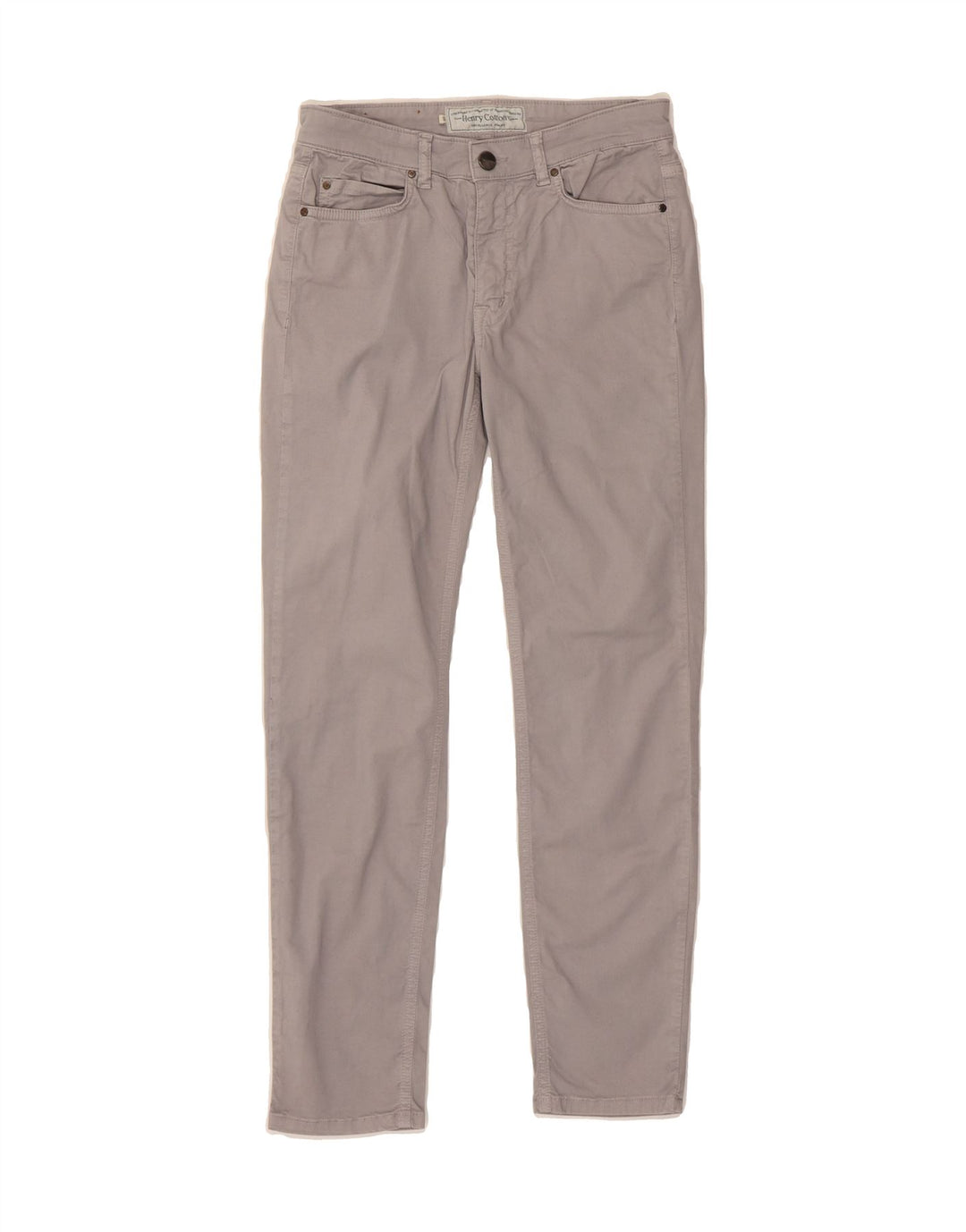 HENRY COTTONS Womens Slim Casual Trousers W26 L26 Grey Cotton Vintage Henry Cottons and Second-Hand Henry Cottons from Messina Hembry 