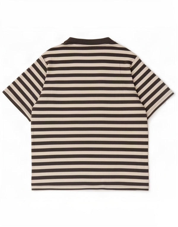 Camiseta masculina Jack & Jones grande algodão listrado cinza