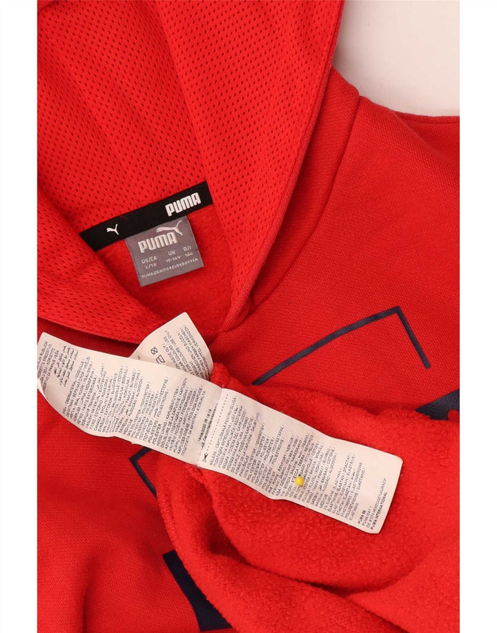 Jumper com capuz gráfico Puma Boys 13-14 anos vermelho poliéster