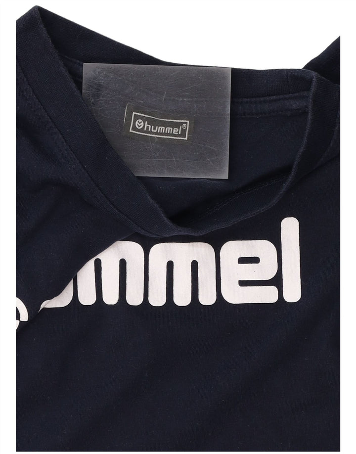 Camiseta masculina gráfica HUMMEL Top médio algodão azul marinho