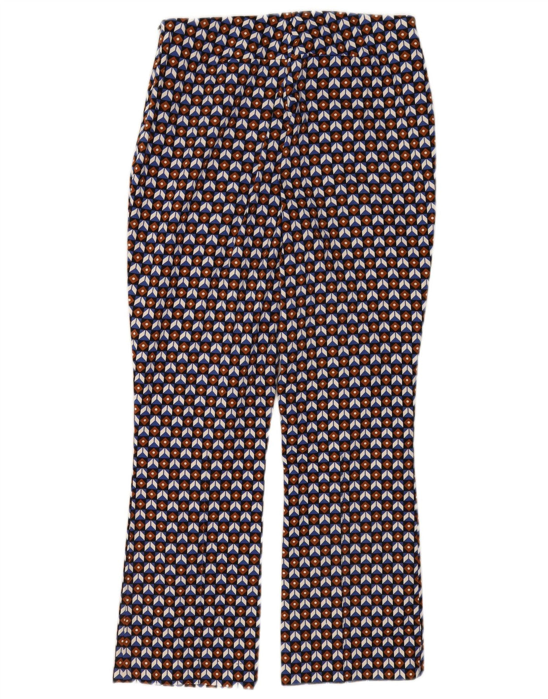 Calça feminina Zara cortada média W28 L26 multicolorida geométrica