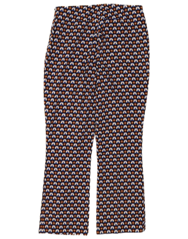 Calça feminina Zara cortada média W28 L26 multicolorida geométrica