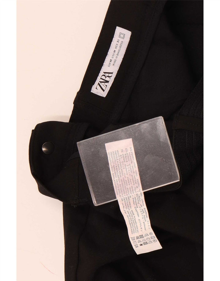 Zara Mens Slim Chino Calças Médio W31 L29 Algodão Preto