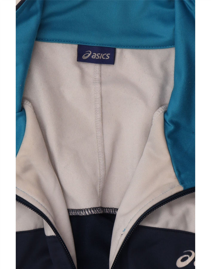 Jaqueta masculina Asics Graphic Tracksuit Top grande bloco colorido azul marinho