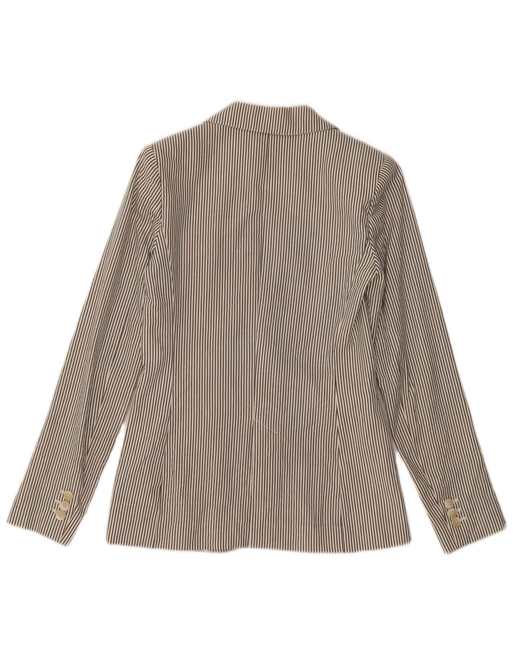 Jaqueta blazer feminina MASSIMO DUTTI com 1 botão EU 34 2XS listra cinza