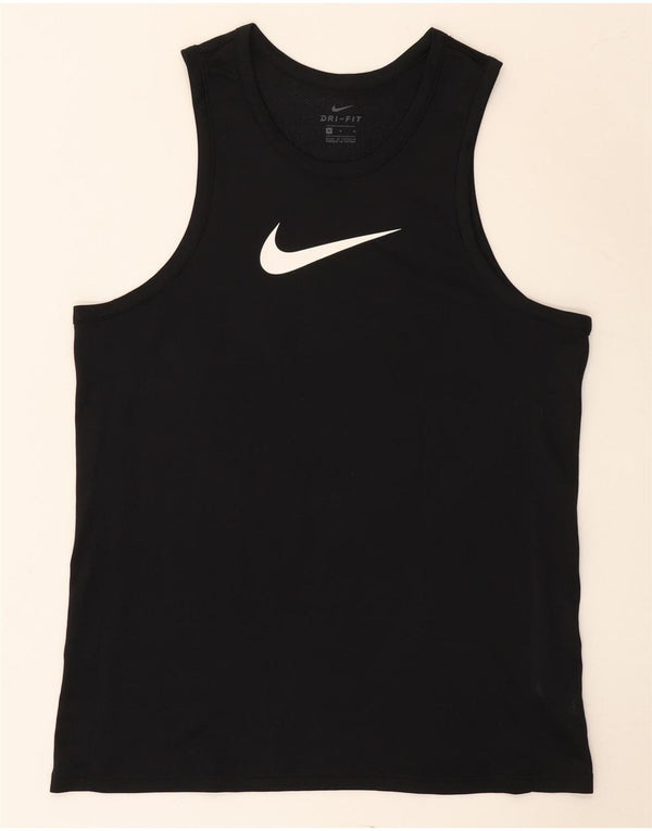 Colete gráfico Nike masculino Dri Fit Top médio preto poliéster