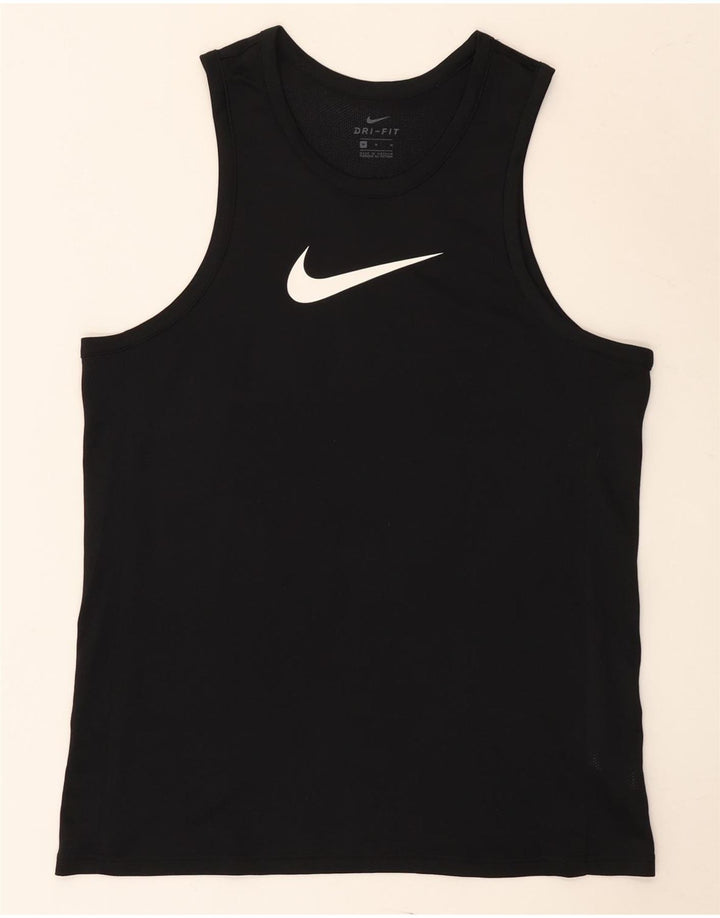 Colete gráfico Nike masculino Dri Fit Top médio preto poliéster