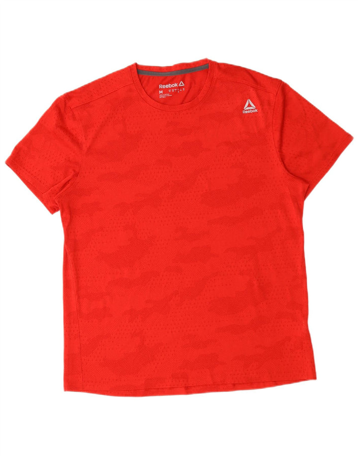 Camiseta masculina Reebok Top médio poliéster camuflado vermelho