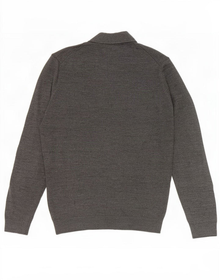 Suéter cardigã masculino Zara cinza médio
