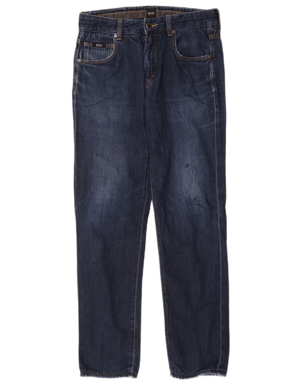 Hugo Boss Mens Regular Fit Straight Jeans W30 L29 Azul Algodão