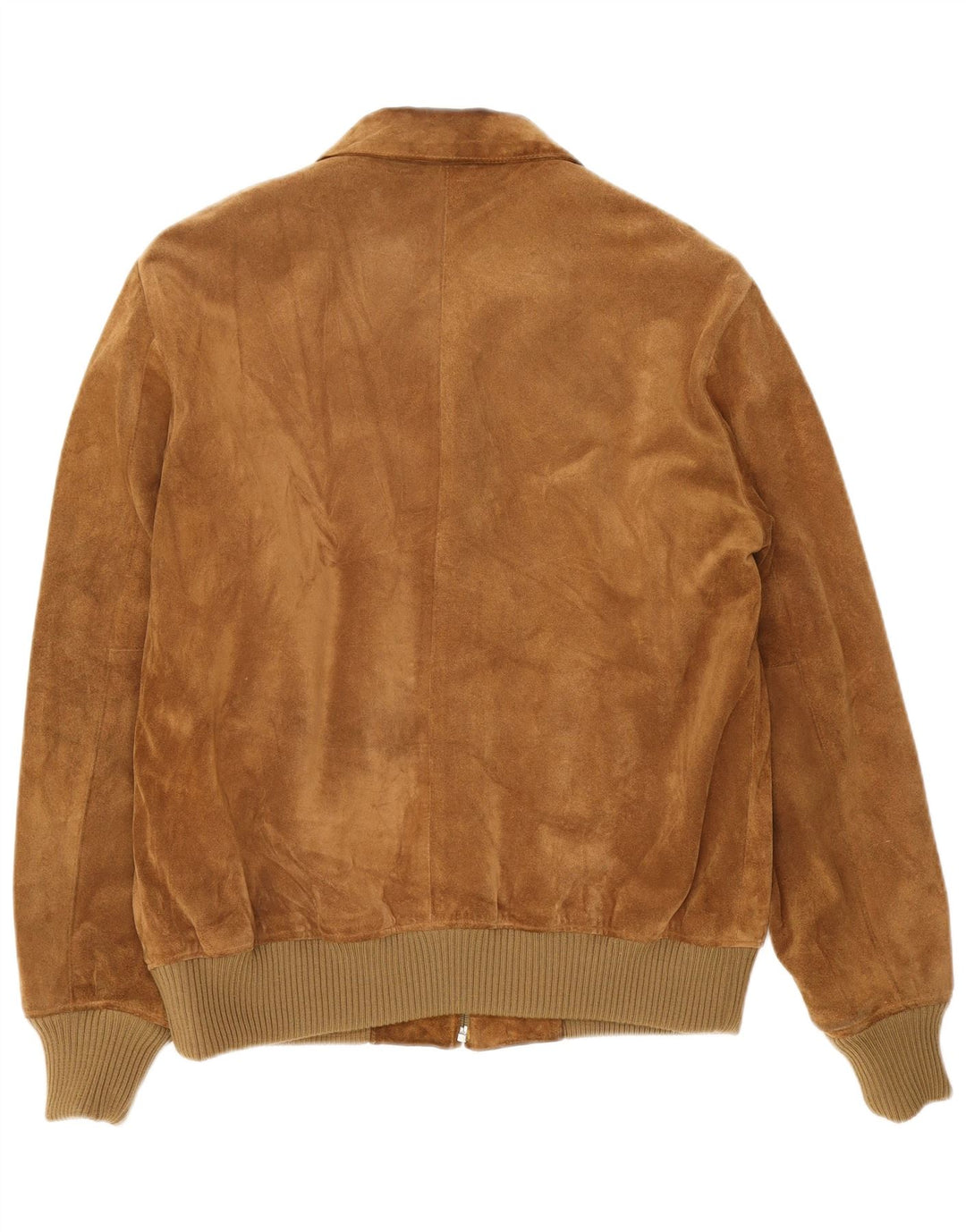 Sisley Jaqueta bomber masculina de camurça UK 36 pequena marrom