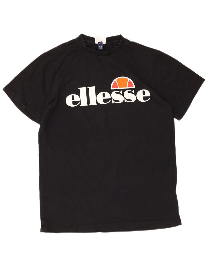 Camiseta feminina gráfica ELLESSE UK 10 algodão preto pequeno