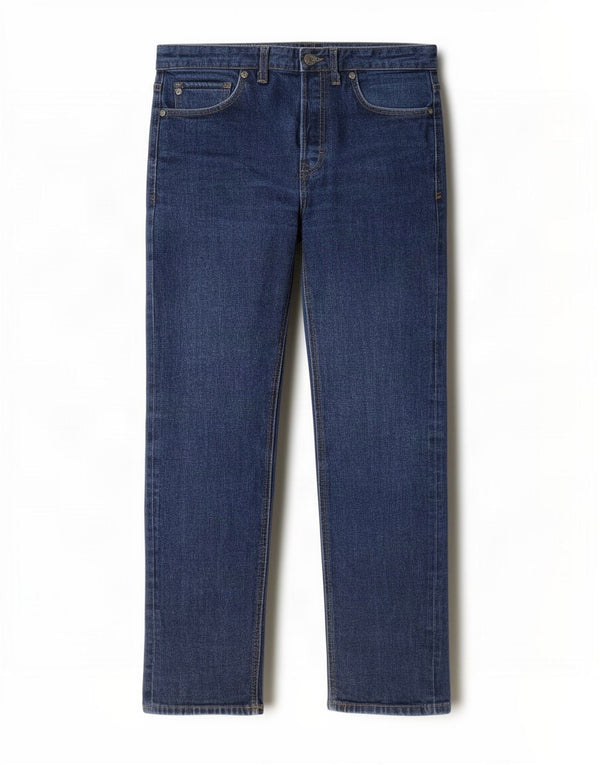 Calça jeans reta masculina Fat Face W32 L30 algodão azul