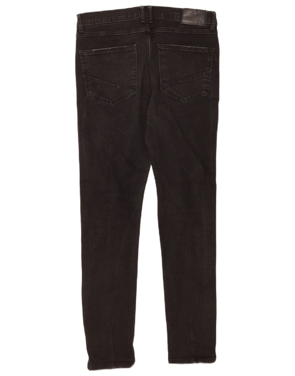Zara Jeans skinny masculino desgastado UE 40 médio W31 L29 preto