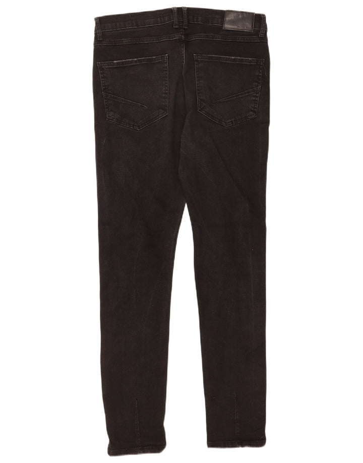 Zara Jeans skinny masculino desgastado UE 40 médio W31 L29 preto